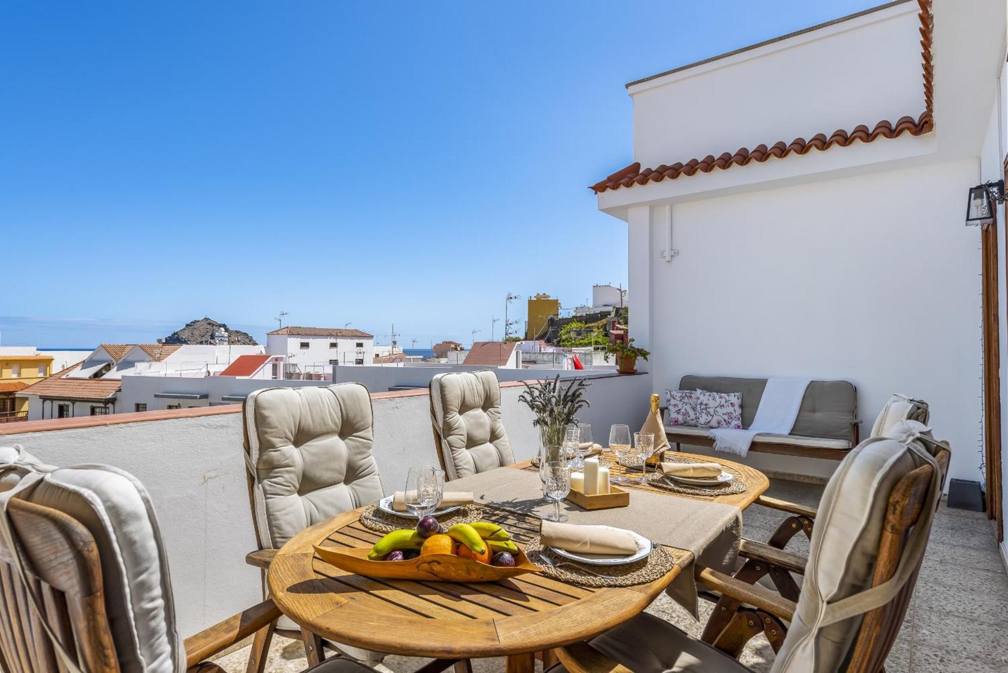 Central Penthouse, Close To The Natural Pools With Big Terrace, Ocean & City View Garachico  Exterior foto